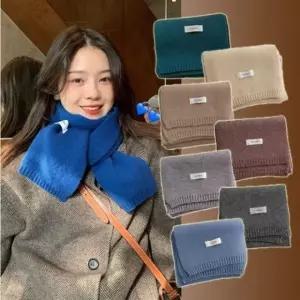 엠로트 남자 여자 겨울 커플 선물 털 목도리 머플러 니트여성따뜻한 니트 울 캐시미어 플레인