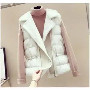 양털조끼 허리조임 양털패치 패딩조끼 롱조끼 겨울조 겨울조끼 롱패딩조끼 여자 빅사이즈패딩조끼