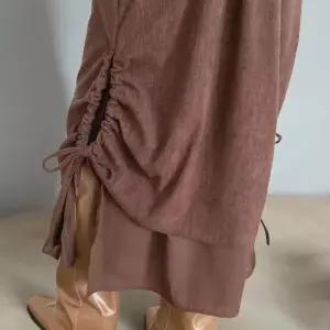 [하프클럽/]여성용 코듀로이 셔링 H라인 롱 스커트