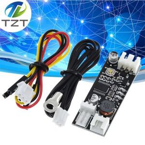단일 12V 0.8A DC PWM 2-3 와이어 팬 온도 제어 속도 컨트롤러 섀시 컴퓨터 소음 감소 모듈 NTC B 50K 3950