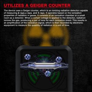 HABOTEST 핵 방사선 검출기 가이거 카운터, 폐수 테스터용 X-레이 베타 감마 방사능 HT629