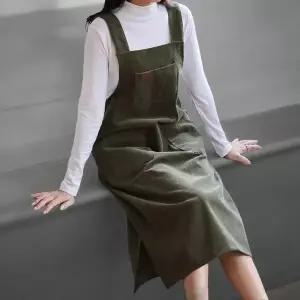 [하프클럽/]여성 빅포켓 골덴 멜빵 롱원피스 속기모 옆트임 원피스