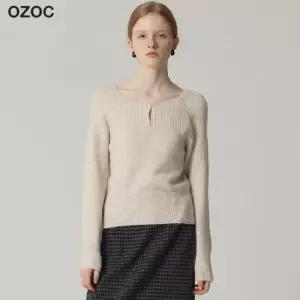 [오조크] 트임 펄 버튼 페미닌 니트