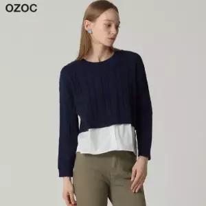 [오조크] 트위스트 셔츠 레이어드 니트