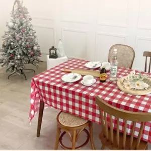 크리스마스 테이블보 식탁보 체크 파티 캠핑 방수 행사 4인 6인