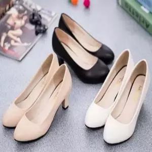 구두 면접 중간굽 깔끔한 무광 여성 앞코 둥근 정장