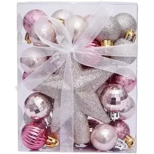( )크리스마스 트리 장식볼 세트 30p 8종 핑크 오너먼트 데코 소품