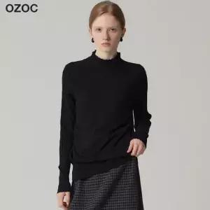 [오조크] 골지 포인트 하프넥 니트