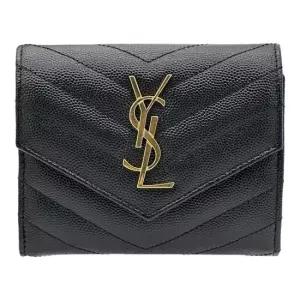 여성 퀄티드 컴팩트 3단 모노그램 반지갑 BLACK TU 403943BOW011000