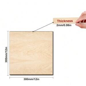 미완성 참피나무 합판 4/8/16/32개, 12x12인치, 두께 2mm, DIY 공예, 레이저 조각, 목재 굽기, 모델 부용