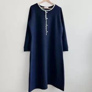 KSO58E5여성 레이스 버튼 겨울 하객룩 빅사이즈 기모 롱드레스