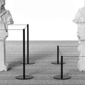 차단봉 박물관 미술관 접근금지 낮은 울타리 펜스