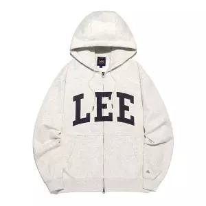 LEE 데님 아플리케 후드 집업 오트밀