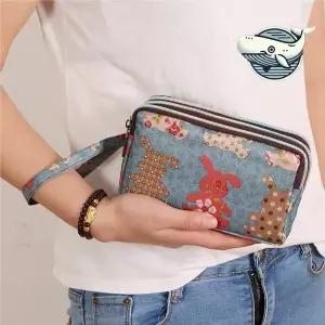 핸드 폰 사각 파우치 미니 스트랩 지퍼 가방