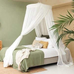 사이즈 침대를 위한 UB STore 100 침대 캐노피 수제 럭셔리 모기장 침실 커튼 홈용 장식 원뿔형 그물망 2개의 개구부를 포함한 장식용