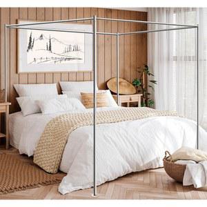 니엠로 캐노피 침대 프레임 금속 스테인리스 스틸 모서리 모기장 브래킷은 사이즈 침대에 적합하며 바닥에 단단히 고정되어 흔들림이 없습니다