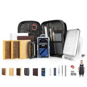왁싱 아이언, 유니버설 왁스, 엣지 튜너, 브러시, 왁스 스크래퍼, Ptex, 픽서 스크류, 고무 밴드가 포함된 아웃도어마스터 스키 스노보드 튜닝 및 키트