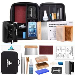 스키/스노보드 왁스 키트, 아이언이 포함된 스키 튜닝 및 완전한 기본 세트 - 전문 장비, 모든 온도 왁스, 베이스 클리너, 브러시, 스크레이퍼, P-텍스, 스톤