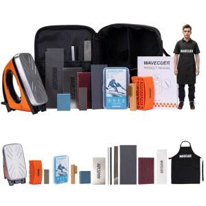 웨이브쿠어 스키 스노보드 왁스 키트, 아이언이 포함된 튜닝 및 왁싱 올 시즌 왁스, 엣지 툴, 베이스 클리너, 브러시, 스크레이퍼, P-텍스, 스톤, 브레이크 리테이너, 전문 장비