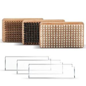 FurlameKoat 스키/스노보드 왁스 브러시 키트, 아크릴 스크레이퍼+3Pcs 스키 브러시, 호스헤어 나일론 및 황동 1개, 여분의 냉각 제거, 4.8 * 2.8 인치, 스크레이퍼 2.2 인치