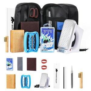 스키 스노보드 튜닝 및 왁싱 키트, 120V 아이언이 장착된 13/15 PCS 왁스 범용 왁스, 스크래퍼, Ptex, 브러시, 헤비 듀티 휴대용 케이스가 수리 키트 장비