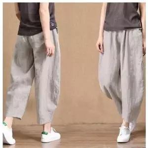 F0742 4컬러 루즈핏 시원한 밴딩바지 면마바지 여름 WFL8D8Q