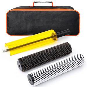 보호자 보관 백과 함께 왁싱할 수 있는 로터 브러시(말털 및 나일론) 2개가 포함된 Threlaco 300mm 스노보드 왁스 키트 전동 드릴에 사용되는 핸들 회전 브러시