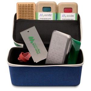 왁스 아이언, 식물성 왁스, 스크래퍼, 여행용 케이스 등을 포함한 마운틴플로 에코 스키 + 스노보드 키트