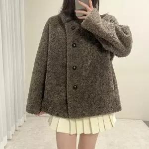 여자 양털 푸들 하이넥 오버핏 겨울 연말룩 점퍼