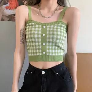 [라일리여성의류] Rly [DD114] LK-NS04 / 체크 크롭 나시