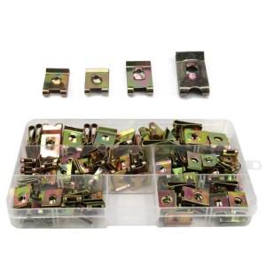 자동차/트럭/바이크 오토바이 자동차 부품 수리 110개 U-클립 패스너 세트 M6-M12 리프 스프링 너트