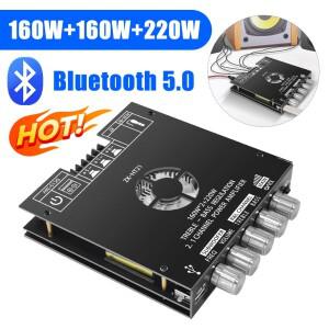 ZK-HT21 160Wx2+220W 50Wx2+100W Bluetooth 디지털 전력 증폭기 2.1 채널 TDA7498E 모듈 고음 및 저음 서브