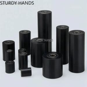 고무 시브로 덮인 베어링 롤러 내마모성 방수 조용한 실린더 2 축 가이드 휠 1개