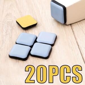 20PCS 피트 글라이더 슬라이딩 패드 홈 가구 가정용 하드웨어 용 PTFE 스퀘어 플로어 무버