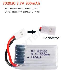 U816 F180 E55 FQ777 H107 X11C 원격 제어 항공기 드론 배터리 UAV RC Palne 용 3.7V 300mAH Lipo