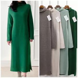 [스타일나]여성 홀가먼트 캐시미어 울 엘사 목폴라 니트 롱원피스