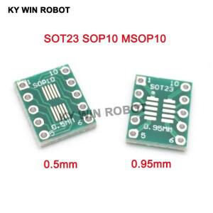 20pcs SOT23 SOP10 Umax SOP23-DIP10 핀보드 SMD-DIP 어댑터 플레이트 0.5mm/0.95mm-2.54mm DIP 핀 PCB 변