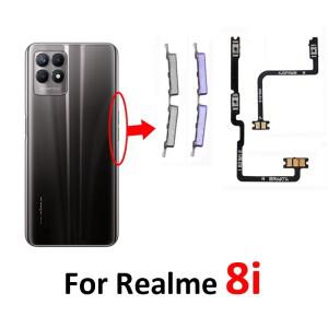Oppo Realme 8i RMX3151용 새 전원 볼륨 버튼 온오프 업다운 스위치 컨트롤 키 내부 플렉스 케이블 수리 교