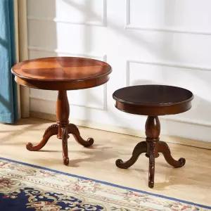 쇼파테이블 사이드 원형 엔틱 나무 빈티지 테이블