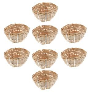 8피스 대나무 직조 새 둥지 걸이수제 앵무새 집 조류 내구성 야외 케이지 애완 동워터 제품 쉼터