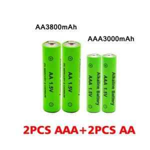 AA + 충전식 1.5V 3800mAh/1.5V 3000mah 알카라인 배터리 손전등 장난감 시계 MP3 플레이어 니켈 수소 교체
