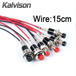 APC 5PCS 미니 순간 푸시 버튼 SPST 평상시 열림 PBS-110 ON/Off 1NC 래칭 7MM 라운드 스위치 모델 철도 취