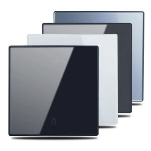 APC WALLPAD 벽 스위치 1 2 3 4 갱 웨이 강화 유리 로커 버튼 검정색 흰색 회색 86x86mm 계단 스위치 패스