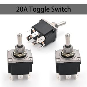 APC 1PCS SPDT ON-OFF/ON-OFF-ON 금속 토글 스위치 2 색 LED 4/6Pin 래칭 IP67 방수 산업용 로커 12-24VDC