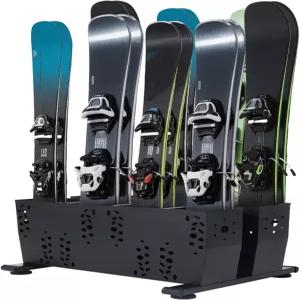 8쌍용 프리스탠딩 스키 보관 랙 플로어 스탠드 정리함 헤비 듀티 합금 스틸 홀더 차고 지하실용
