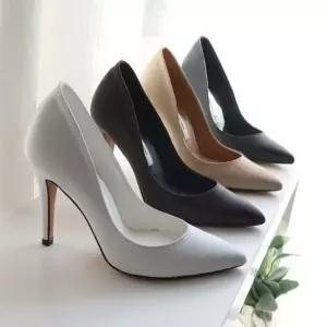 국내제작 소가죽 뾰족코 빅사이즈 얇은굽 하이힐 킬힐