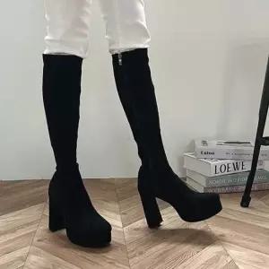 모던 스타일 플랫폼 여성용 하이힐 롱부츠 5FW