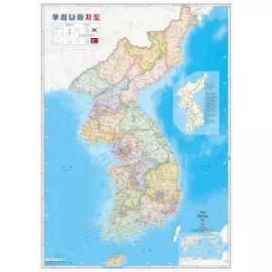 나라지도 코팅 한반도 도로 전도 전국 한국 도로지도 보기 여행 교육용 대형 국내
