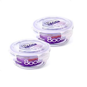 오븐락 유리 반찬통 글라스 밀폐 원형1호 400ml