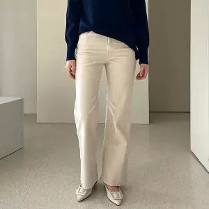 [하프클럽/어반프랑]홀리 코듀로이 일자 히든밴딩 기모 세미와이드 팬츠